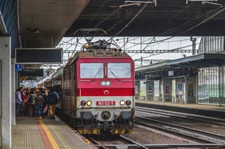 Poprad, Slovakia, October 15, 2014 - People are boarding a Regional Train of the Slovak Railway ZSSK at Poprad Station.