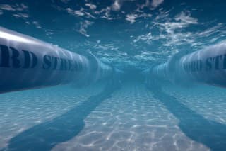 Nord stream 1 and 2 pipeline 3D rendering