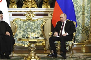 Ruský prezident Vladimir Putin (vpravo) a iránsky prezident Ebráhím Raísí.