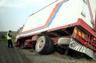 Accident with a truck on the road