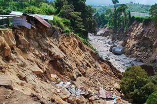 Landslide and soil erosion, a down slope movement of mass of earth, debris or rock down a slope due to the action of external forces such as rainfall, earthquakes, anthropocentric activities etc.