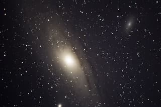 Andromeda galaxy Night photography deep sky. Astrophotography