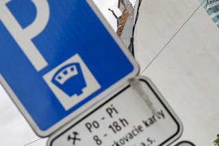 Na snímke zľava informačná tabuľa  Bratislavského parkovacieho asistenta PAAS.