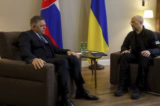 Predseda vlády SR Robert Fico sa stretol s ukrajinským premiérom Denysom Šmyhaľom.