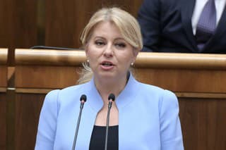 Na snímke prezidentka SR Zuzana Čaputová počas vystúpenia v pléne Národnej rady SR.