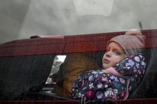 Utečenecké dieťa, ktoré uteká pred konfliktom zo susednej Ukrajiny.