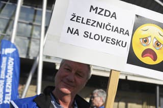 Protest železničiarov v Košiciach.