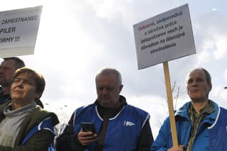 Protest železničiarov v Košiciach.