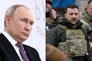 Ruský prezident Vladimir Putin a ukrajinský prezident Volodymyr Zelenskyj.
