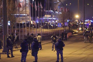 Zábery z teroristického útoku v koncertnej sále Crocus City Hall na predmestí Moskvy.