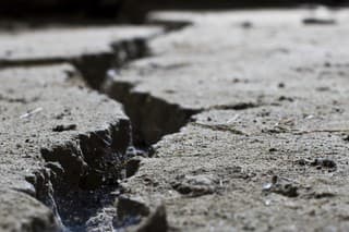 cracked road concrete close up