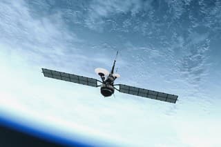 GPS or Weather Satellite orbiting Earth