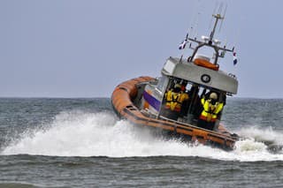 Lifeboat demonstrating its power.
