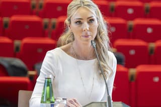 Na snímke kandidátka na sudcu Ústavného súdu (ÚS) SR Michaela Králová počas vypočutia 10. apríla 2024 v Bratislave.
