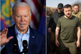 Americký prezident Joe Biden a ukrajinský prezident Volodymyr Zelenskyj.