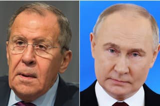 Na snímke Sergej Lavrov a Vladimir Putin.