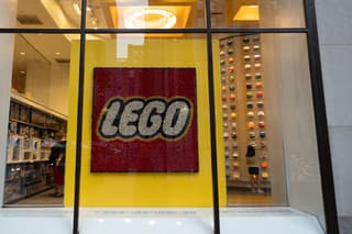 New York, USA - June 17, 2019: Image of the front of the Lego store situated on the Rockefeller Plaza.