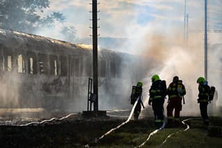 Požiar železničného vagóna v Rači