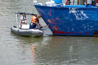 Zrážka lodí na Dunaji v Maďarsku.