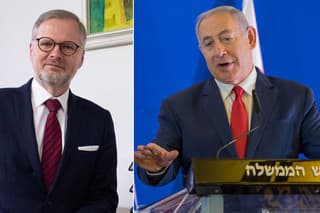 Český premiér Petr Fiala a zraelský premiér Benjamin Netanjahu.