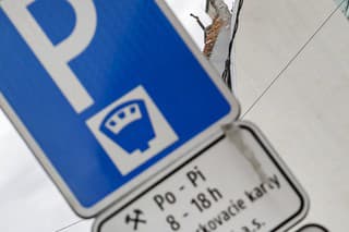 Na snímke zľava informačná tabuľa  Bratislavského parkovacieho asistenta PAAS.