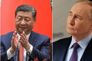 Prezident Číny Si Ťin-pching a ruský prezident Vladimir Putin.
