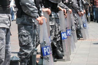 South American riot police