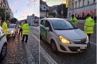 Policajti si posvietili na taxikárov v Bratislave!