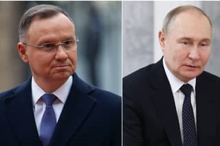 Poľský prezident Andrzej Duda a ruský prezident Vladimir Putin.