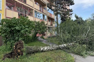 Škody v Košiciach po ničivom počasí. 
