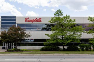 Mississauga, Ontario, Canada - June 6, 2020: Sign of Campbell's Canada office in Mississauga, Ontario, Canada. The Campbell Soup Company (Campbell's) is an American producer of canned soups.
