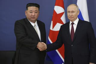 Severokórejský vodca Kim Čong-un a ruský prezident Vladimir Putin. 