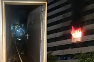 Pri požiari zasahovalo niekoľko hasičov.