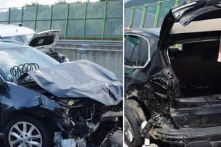 Na 168,00 km v smere jazdy na Žilinu v okrese Považská Bystrica sa stala hromadná nehoda.