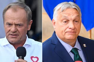 Donald Tusk a Viktor Orbán.