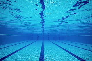 Swimming pool from underwater.