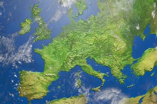 Shaded relief map of europe