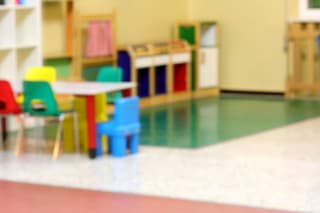 inside a kindergarten intentionally out of focus without people