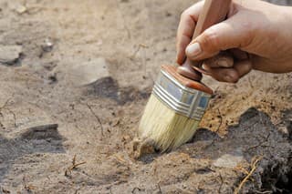 Archaeology: a thin layer stripping.One of the stages of excavation