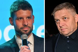 Michal Šimečka (Progresívne Slovensko) a Robert Fico (Smer-SD)