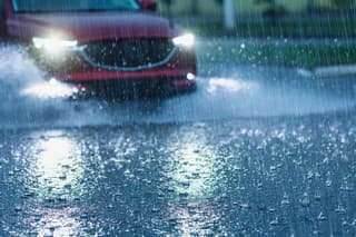 Flood. Car in water.