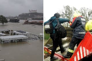 Tyršovo nábrežie v pondelok zatopilo, v Devínskej Novej Vsi pomáhali hlavne hasiči.