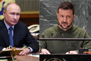 Ruský prezident Vladimir Putin a ukrajinský prezident Volodymyr Zelenskyj.