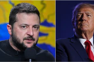 Ukrajinský prezident Volodymyr Zelenskyj a bývalý americký prezident Donald Trump.