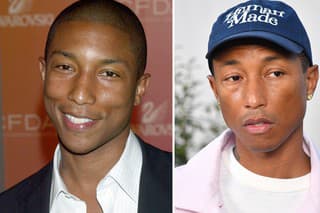 Pharrell Williams v roku 2003 vs v roku 2020.