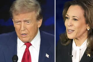 Republikánsky kandidát na amerického prezidenta Donald Trump a jeho demokratická protikandidátka Kamala Harrisová.