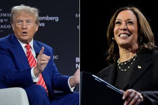 Republikánsky kandidát na amerického prezidenta Donald Trump a jeho demokratická protikandidátka Kamala Harrisová.