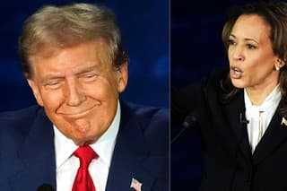 Kandidáti na prezidenta USA Donald Trump a Kamala Harrisová. 