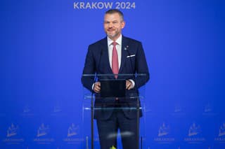 Na snímke prezident SR Peter Pellegrini počas tlačovej konferencie po stretnutí hláv štátov v rámci skupiny Arraiolos.