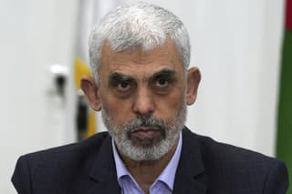 Na archívnej snímke z 13. apríla 2022 vodca palestínskeho militantného hnutia Hamas Jahjá Sinwár.